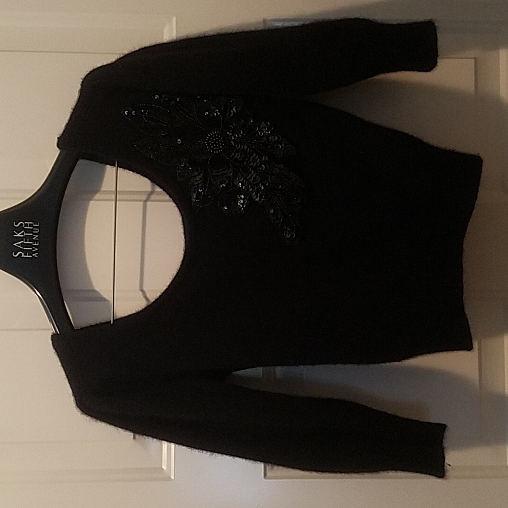 Vintage Black Sequin Sweater